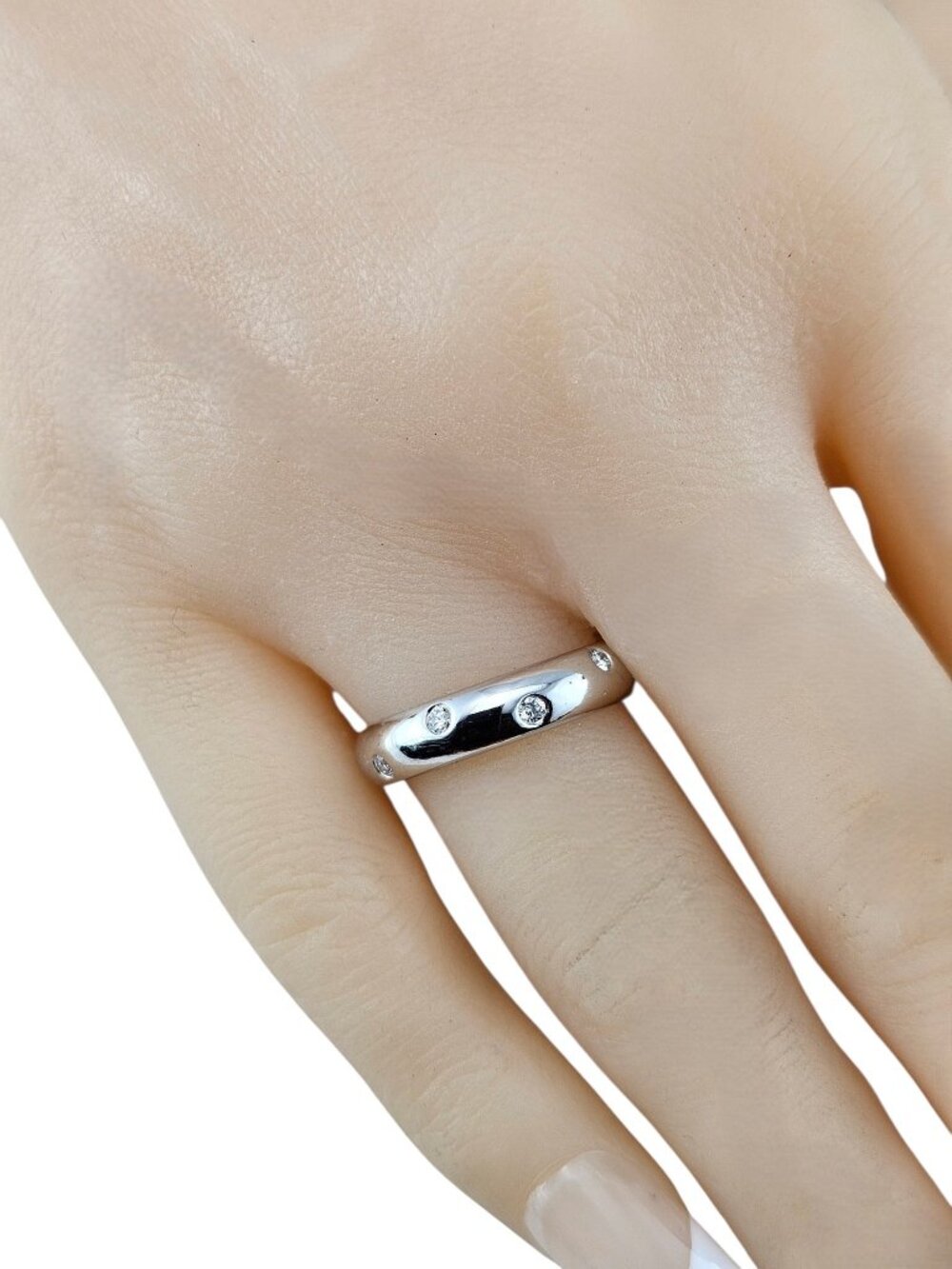 Tiffany & Co. Etoile Platinum and Diamond Band Ring Size 6.25 #25403 - Picture 9 of 9